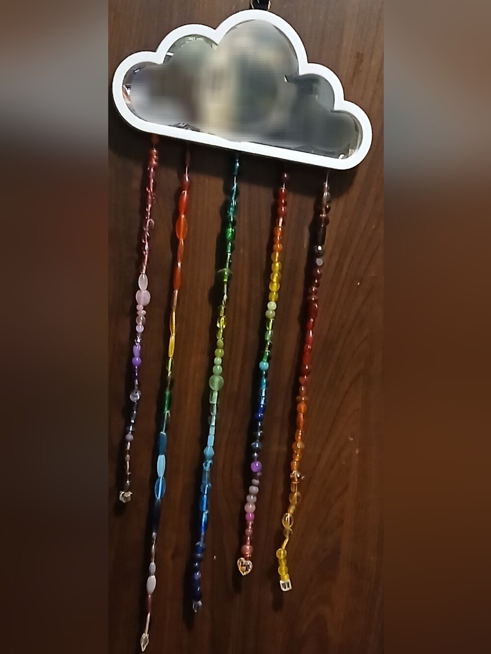 Handmade Multicolor Glass Bead Sun Catcher/Mirror - Picture 4 of 4